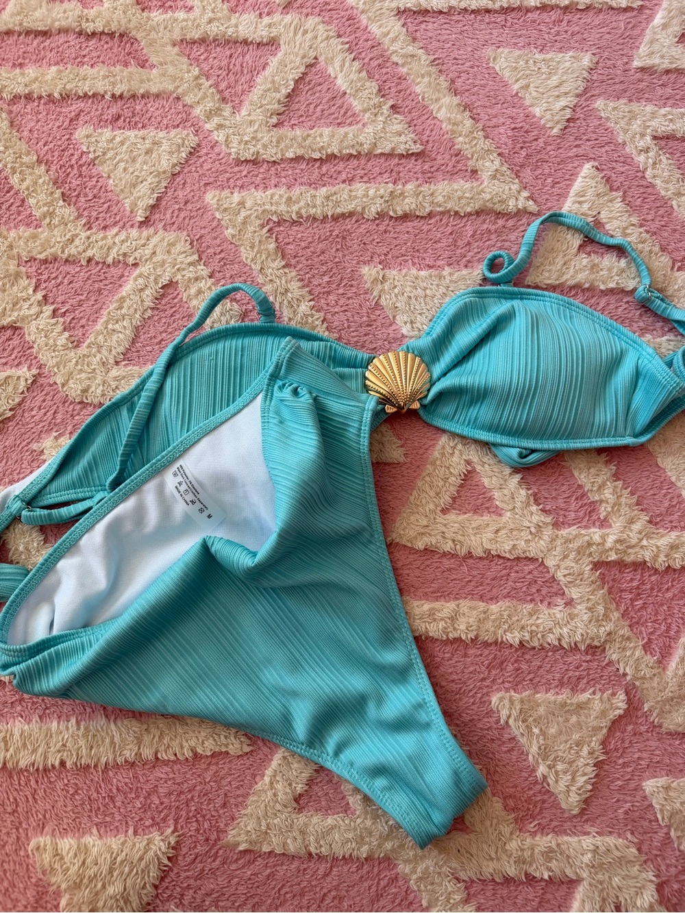 Women’s Teal Shell-Accent Bikini Set - Unbranded
